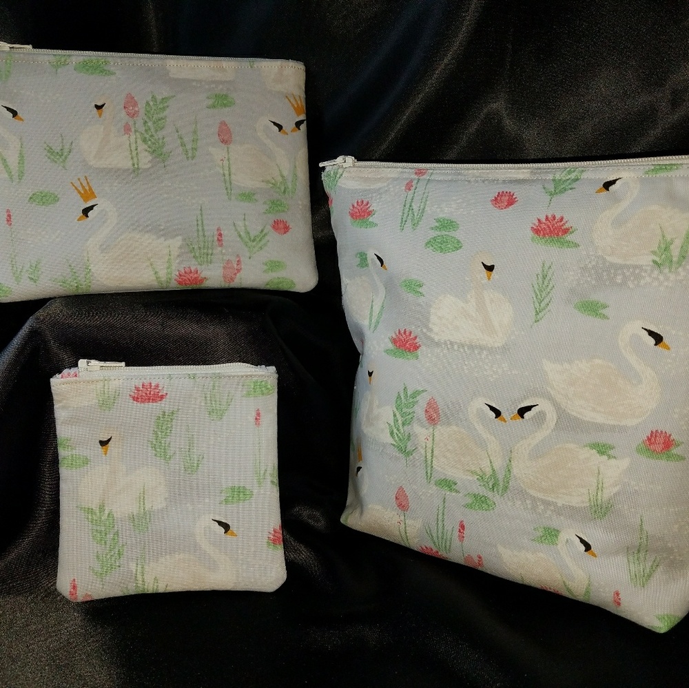 Princess Swan Set Zipper Pouch Makeup Travel Bags